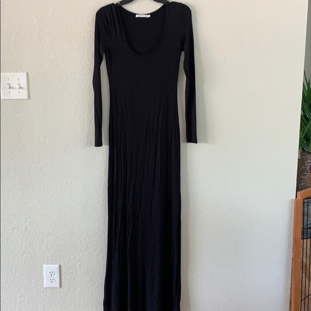 Black long sleeve maxi dress